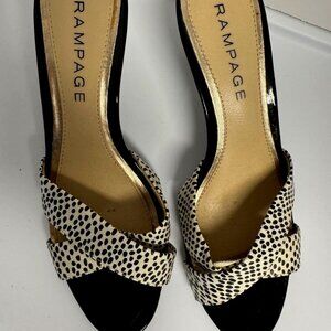 Rampage Black and Gold Heels Size 10